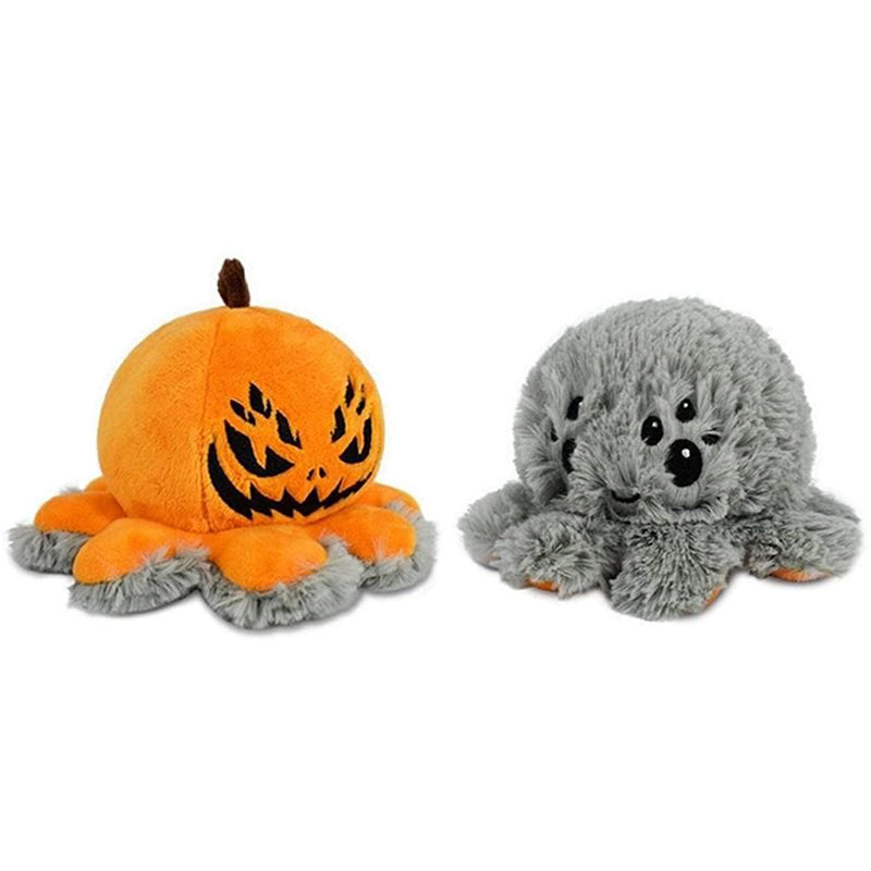 Reversible Spider Pumpkin Plush by Octoplush - Reversible Spider - Reversible Pumpkin - Halloween Plush Decor - Spider & Pumpkin