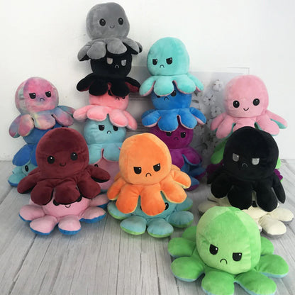 Reversible Octopus Plush Octoplush Octoplushi Official Octoplush TeeTurtle Moody Octopus Plush Toy Trend Flip Plush Soft Gift Reversible Moody Toy Reversible Octoplush