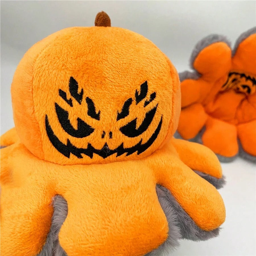 Reversible Spider Pumpkin Plush by Octoplush - Reversible Spider - Reversible Pumpkin - Halloween Plush Decor - Pumpkin