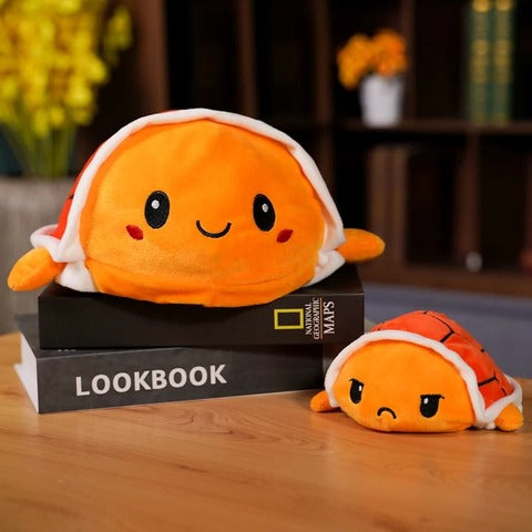 Turtleplushie by Octoplush -  Reversible Turtle Plush 6 inches, 8 inches, 10 inches - Giant Stuffed Turtle 15cm, 20cm, 25cm -  Orange