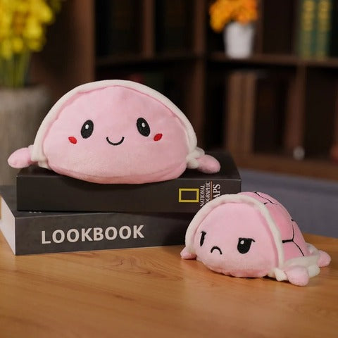Turtleplushie by Octoplush -  Reversible Turtle Plush 6 inches, 8 inches, 10 inches - Giant Stuffed Turtle 15cm, 20cm, 25cm -  Pink