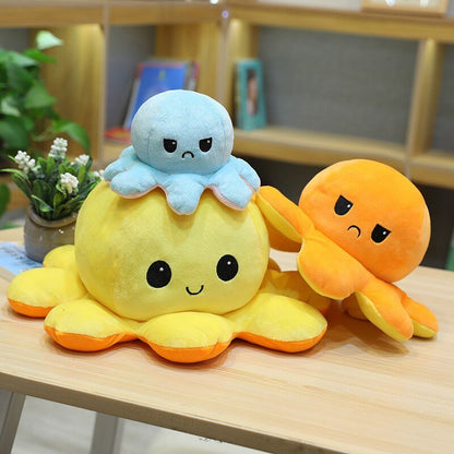 Giant Reversible Octopus Plush Octoplush Octoplushi Official Octoplush TeeTurtle Moody Octopus Plush Toy Trend Flip Plush Soft Gift Reversible Toy Reversible Octoplush Moody Big Bigger Octopus Big Reversible Octopus 